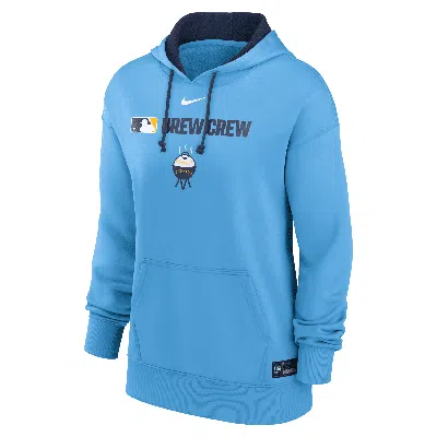 Nike Women's Milwaukee Brewers Authentic Collection City Connect  Therma Mlb Pullover Hoodie In Blue