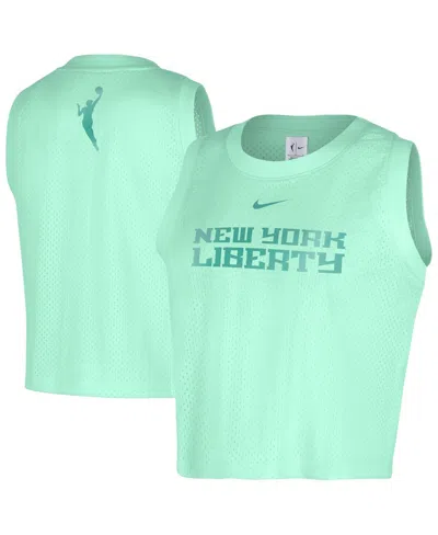 Nike Women's Mint New York Liberty Mesh Tank Top In Green