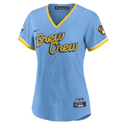 Nike Women's Mlb Milwaukee Brewers City Connect (christian Yelich) Replica Baseball Jersey In Blue