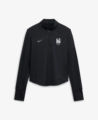 Nike Women's Mock-neck Half-zip Long-sleeve Sweatshirt In Black