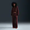 Nike Women's Naomi Osaka High-waisted Loose Knit Pants In Burgundy Crush/crimson/pony