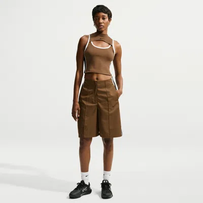 Nike Women's Naomi Osaka Loose Mid-rise Shorts In Brown