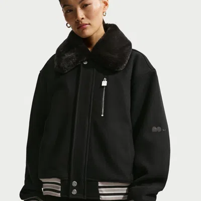 Nike Women's Naomi Osaka Varsity Wool Jacket In Black