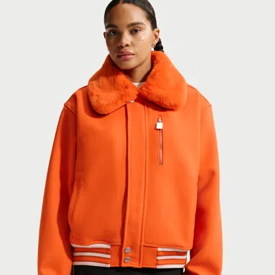 Nike Women's Naomi Osaka Varsity Wool Jacket In Orange