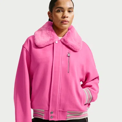 Nike Women's Naomi Osaka Varsity Wool Jacket In Pink