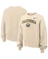 Nike Women's Natural Cal Bears Phoenix Fleece Oversized Cropped Sweatshirt In Multi