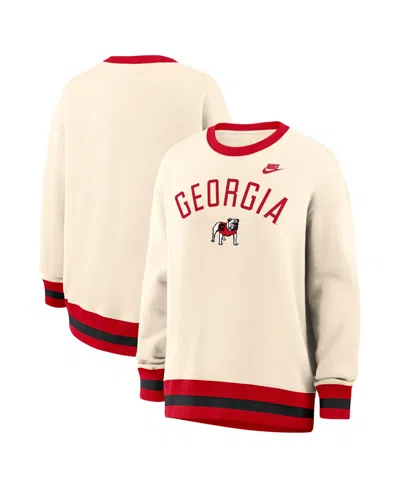 Nike Women's Natural Georgia Bulldogs Oversized Legacy Arch Phoenix Sweatshirt