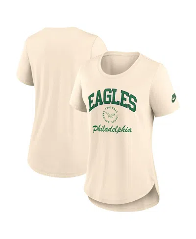 Nike Women's Natural Philadelphia Eagles Rewind Tri-blend T-shirt