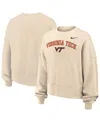 Nike Women's Natural Virginia Tech Hokies Phoenix Fleece Oversized Cropped Sweatshirt In Neutral