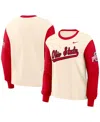 Nike Women's Natural/scarlet Ohio State Buckeyes Color Block Boxy Long Sleeve T-shirt In Natural,scarlet