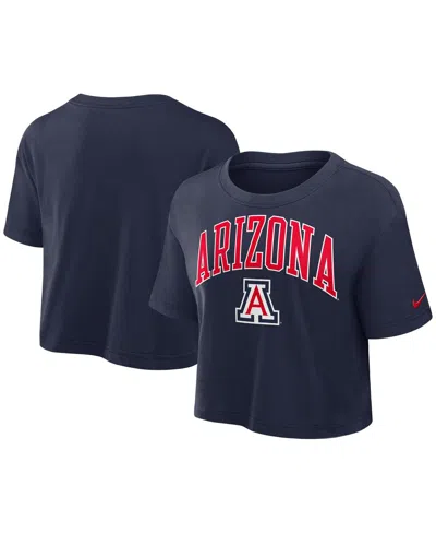 Nike Navy Arizona Wildcats Athletic Prep Arch Performance Cropped T-shirt In Blue