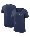 Nike Women's Navy Atlanta Braves Authentic Collection Performance Scoop Neck T-shirt In Navy