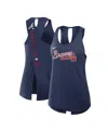 Nike Navy Atlanta Braves Crisscross Performance Tank Top In Blue