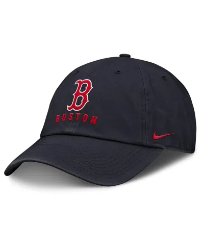 Nike Women's Navy Boston Red Sox Club Adjustable Hat In Black