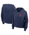 Nike Navy Boston Red Sox Cropped Chill Full-zip Hoodie In Blue