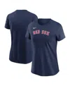 Nike Women's Navy Boston Red Sox Cooperstown Collection Wordmark T-shirt In Navy