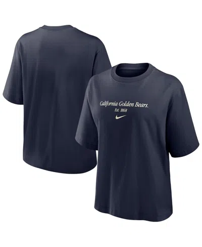 Nike Women's Navy Cal Bears Boxy T-shirt In Blue