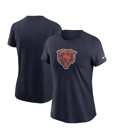 Nike Women's Navy Chicago Bears Primary Logo T-shirt In Blue