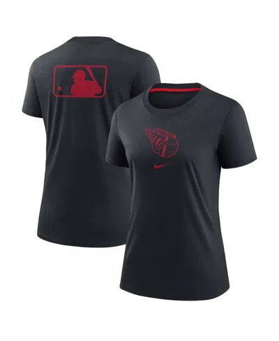 Nike Women's Navy Cleveland Guardians Authentic Collection Early Work Tri-blend T-shirt