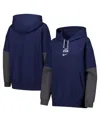 Nike Women's Navy Color Block Essential Pullover Hoodie In Blue