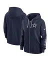 Nike Women's Navy Dallas Cowboys Plus Size Phoenix Full-zip Hoodie In Navy,white