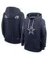Nike Women's Navy Dallas Cowboys Sideline Initial Homeâ Performance Pullover Hoodie In Blue
