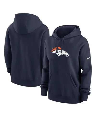 NIKE WOMEN'S NAVY DENVER BRONCOS CLUB FLEECE PULLOVER HOODIE