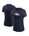 Nike Women's Navy Denver Broncos Primary Logo T-shirt In Navy