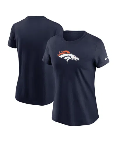 Nike Women's Navy Denver Broncos Primary Logo T-shirt