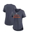 Nike Navy Denver Broncos Script Tri-blend T-shirt In Blue