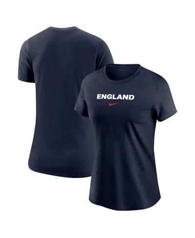 Nike Women's Navy England National Team Wordmark T-shirt In Blue