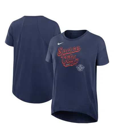 Nike Women's Navy Houston Astros 2025 City Connect Flowy Fashion Tri-blend Performance T-shirt
