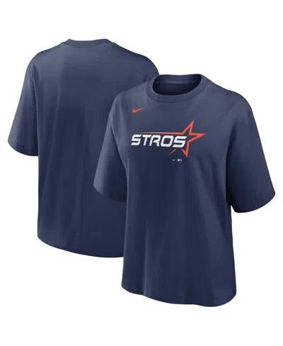 Nike Women's Navy Houston Astros 2025 City Connect Logo Boxy T-shirt