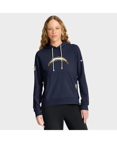 Nike Women's Navy Los Angeles Chargers Sideline Standard Issue Throwbackâ Dri-fit Hoodie In Blue