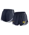 Nike Women's Navy Michigan Wolverines Primetime Tempo Performance Shorts In Navy,white