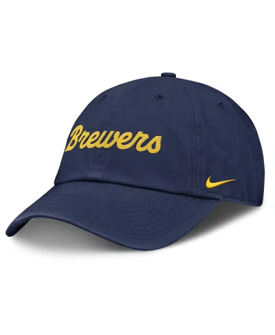 Nike Women's Navy Milwaukee Brewers Club Adjustable Hat In Blue