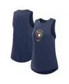 Nike Women's Navy Milwaukee Brewers Legacy Icon High Neck Fashion Tank Top In Navy