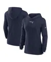 Nike Women's Navy New England Patriots Sideline Performance Long Sleeve Hoodie T-shirt In Navy