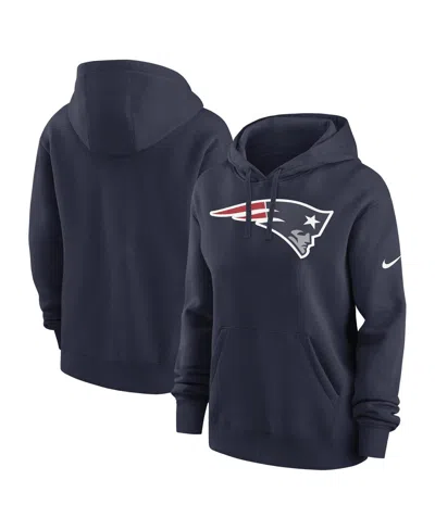 NIKE WOMEN'S NAVY NEW ENGLAND PATRIOTS TEAM LOGO CLUB FLEECE PULLOVER HOODIE
