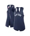 Nike Navy New York Yankees Crisscross Performance Tank Top In Blue