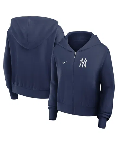 Nike Women's Navy New York Yankees Lightweight Full-zip Hoodie