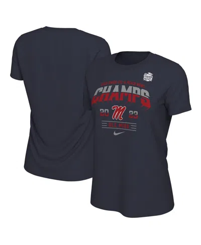 Nike Women's Navy Ole Miss Rebels 2023 Peach Bowl Champions Locker Room T-shirt