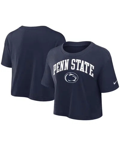 Nike Navy Penn State Nittany Lions Athletic Prep Arch Performance Cropped T-shirt In Blue