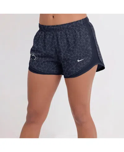 NIKE WOMEN'S NAVY PENN STATE NITTANY LIONS TEMPO PATTERN PERFORMANCE SHORTS
