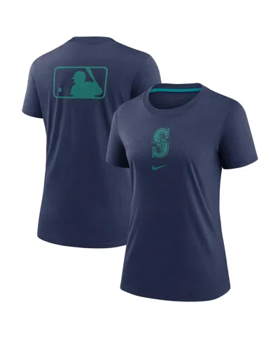 Nike Women's Navy Seattle Mariners Authentic Collection Early Work Tri-blend T-shirt