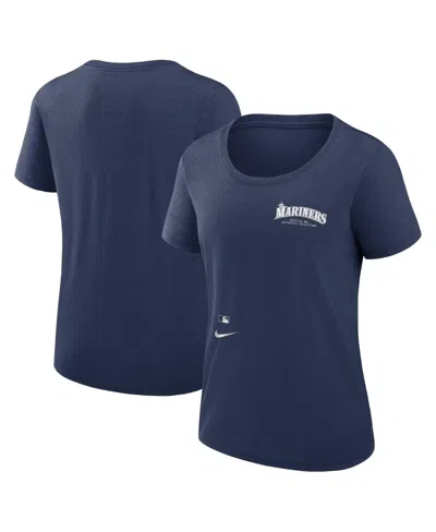 Nike Women's Navy Seattle Mariners Authentic Collection Performance Scoop Neck T-shirt In Blue
