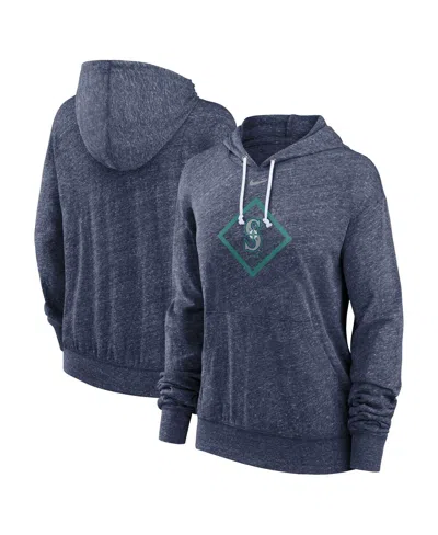 Nike Women's Navy Seattle Mariners Diamond Icon Gym Vintage Lightweight Hooded Top In Blue