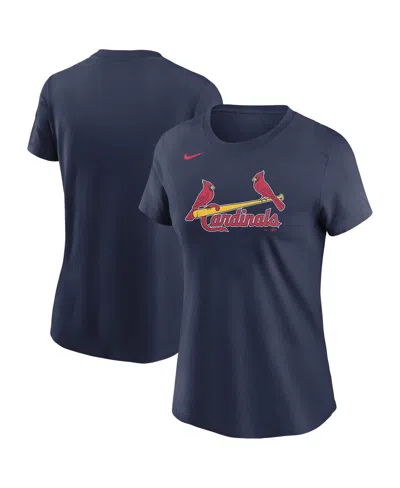 Nike Women's Navy St. Louis Cardinals Wordmark T-shirt In Blue