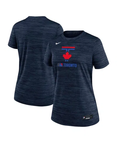 Nike Women's Navy Toronto Blue Jays Authentic Collection City Connect Velocity Performance T-shirt