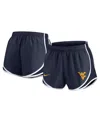 Nike Women's Navy West Virginia Mountaineers Primetime Tempo Performance Shorts In Navy,white